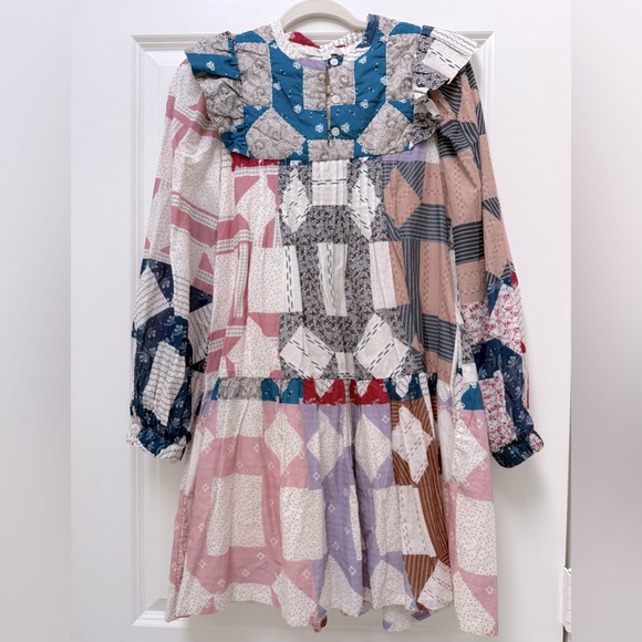 Sea NY Nohr Tunic Multicolor Patchwork Long Sleeve Dress - Picture 2 of 6